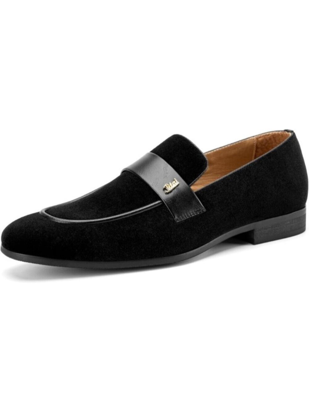 Men's Black Velvet Luxury Loafers Slip On Party Fashion Pull On Dress Shoes